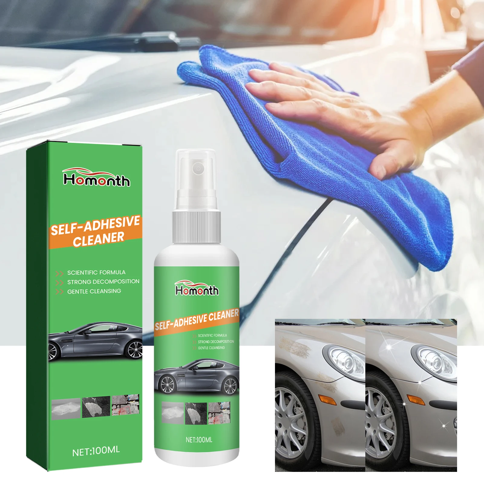 Homonth Car Unloading Spray Adhesive Safety Remover Adhesive Label Removal Car Paint Household Glass Cleaning Adhesive Residue