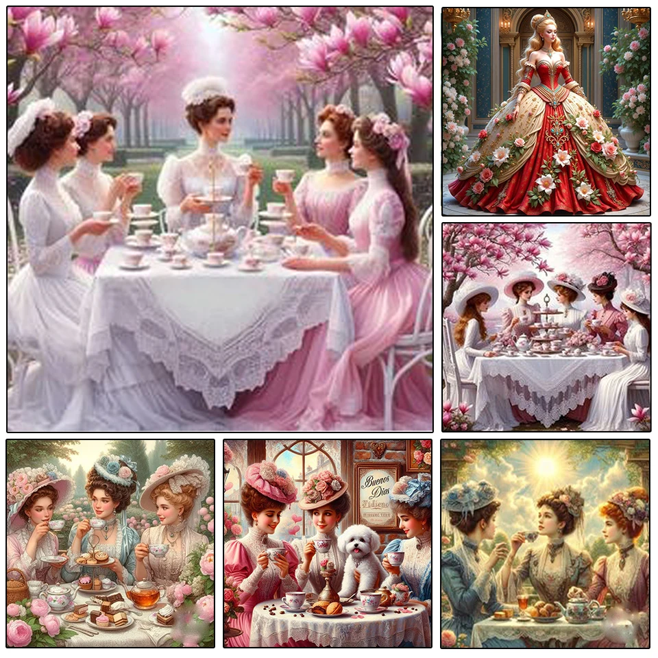 

New Diamond Painting Beautiful and Elegant Noble Woman Flower DIY New Mosaic Embroidery Picture Rhinestone Home Decoration