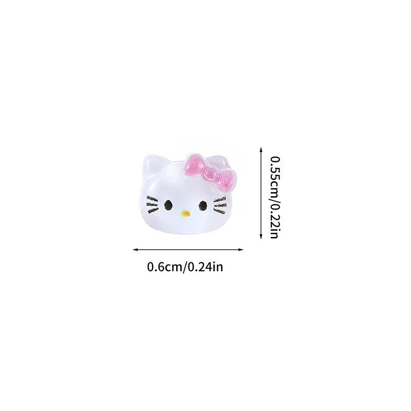 20Pcs 3D KT Cat Nail Art Decoration Cute Cartoon Resin Nail Ornament For Girls DIY Manicure Decor Accessories