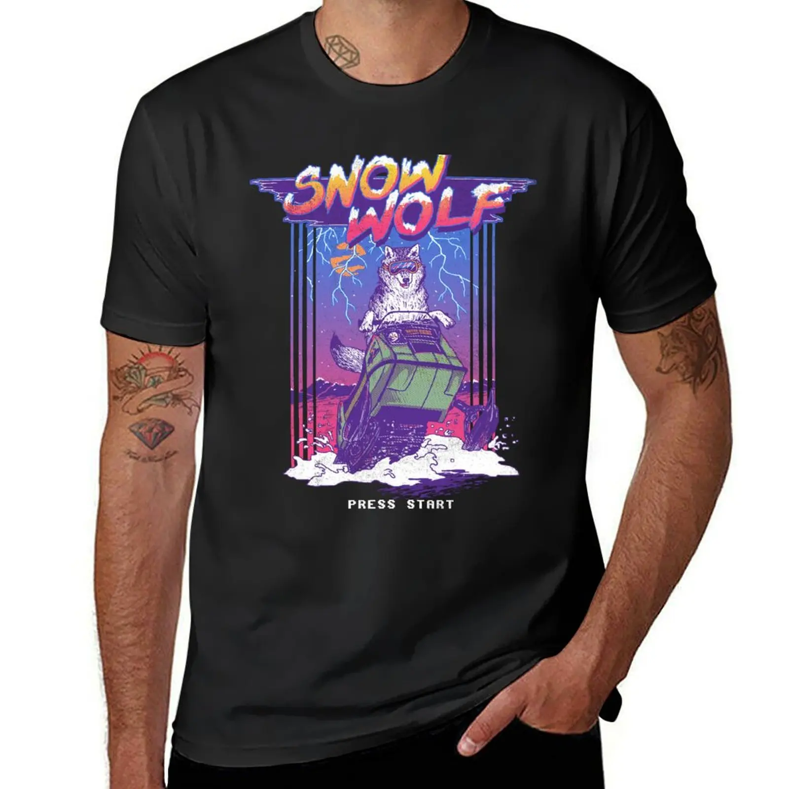 

Snow Wolf T-Shirt funny costumes boys animal print graphic tee shirt men t shirts