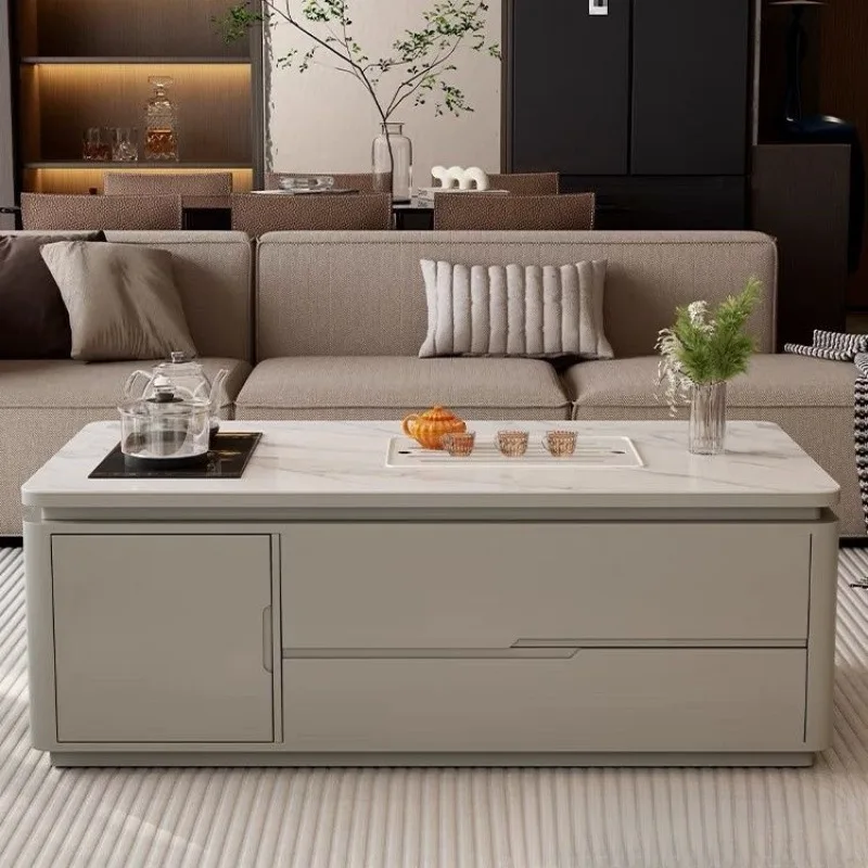 New rock slab modern kung fu tea table multi functional simple living room tea table