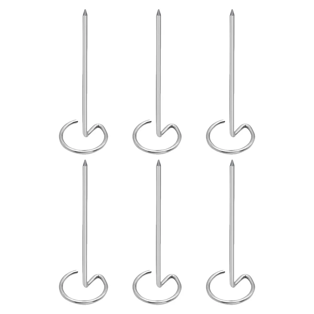 

6 Pcs Stainless Steel Barbecue Sticks Metal Skewers for Air Fryer Bbq Grilling Kebab Tools Reusable Vertical Cooking