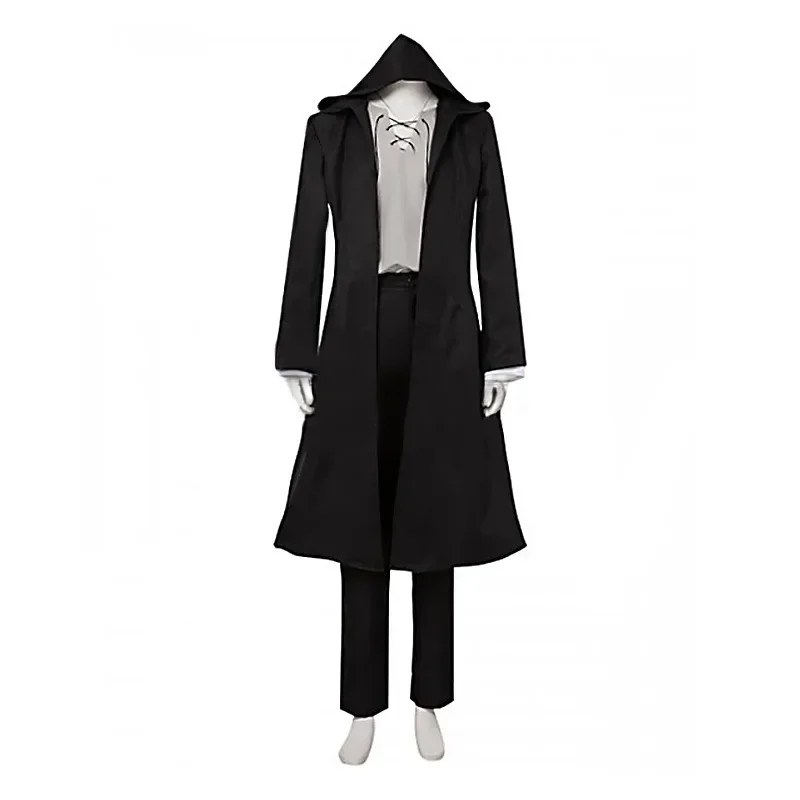 Eren Jaeger Cosplay Costume Anime Titan Costume Wig Cosplay Eren Yeager Black Hooded Trench T-shirt Pants Halloween Clothes view 2