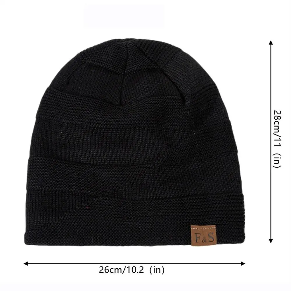 New Unisex Slouchy Winter Hats Knitted For Men And Women Beanie Cap Outdoor Add Fur Ing Warm Beanie Cap Casual Label Sports Hats