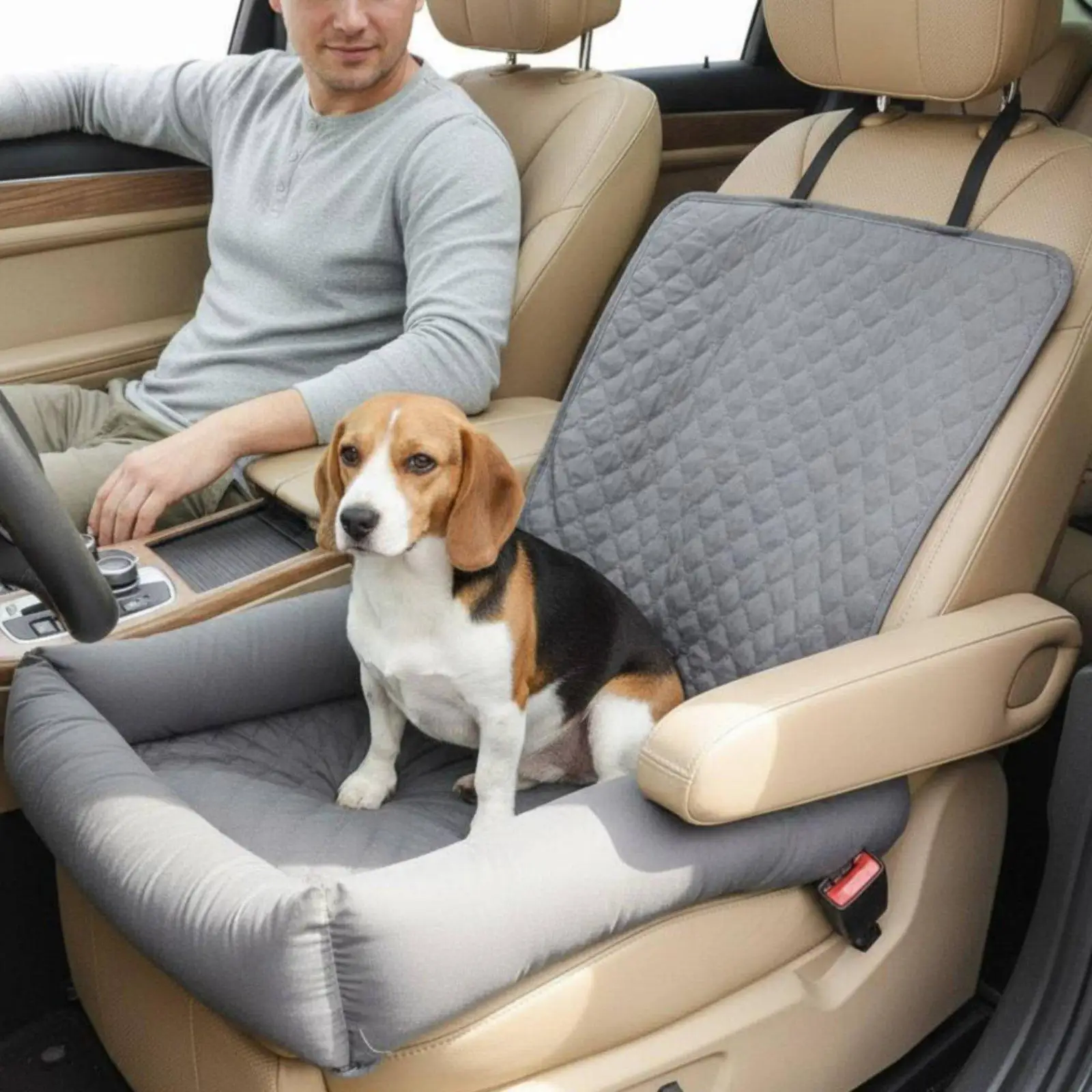 Passenger Seat Dog Nest Washable Dog Bed Non-Slip Bottom Elevated Puppy Car Bed
