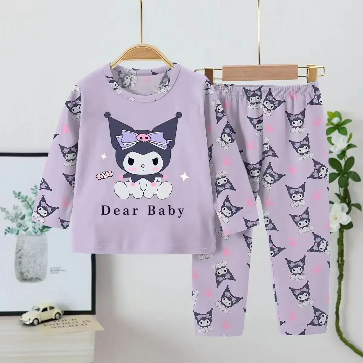 Cinnamoroll Sanrio Children Pajama Sets Soft Comfy Suitable Print Kids Nightwear Set Breathable Trendy 2 Piece Set Autumn Winter