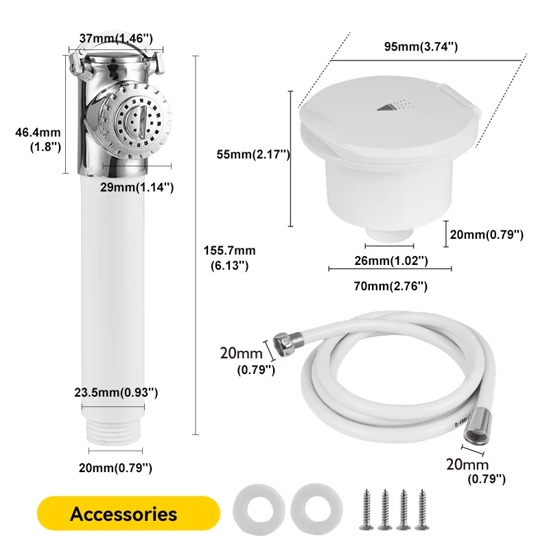 Stainless Steel Recessed Transom Shower Box with Pull-Out Shower Head – for Speedboats, Yachts, and Marine Use