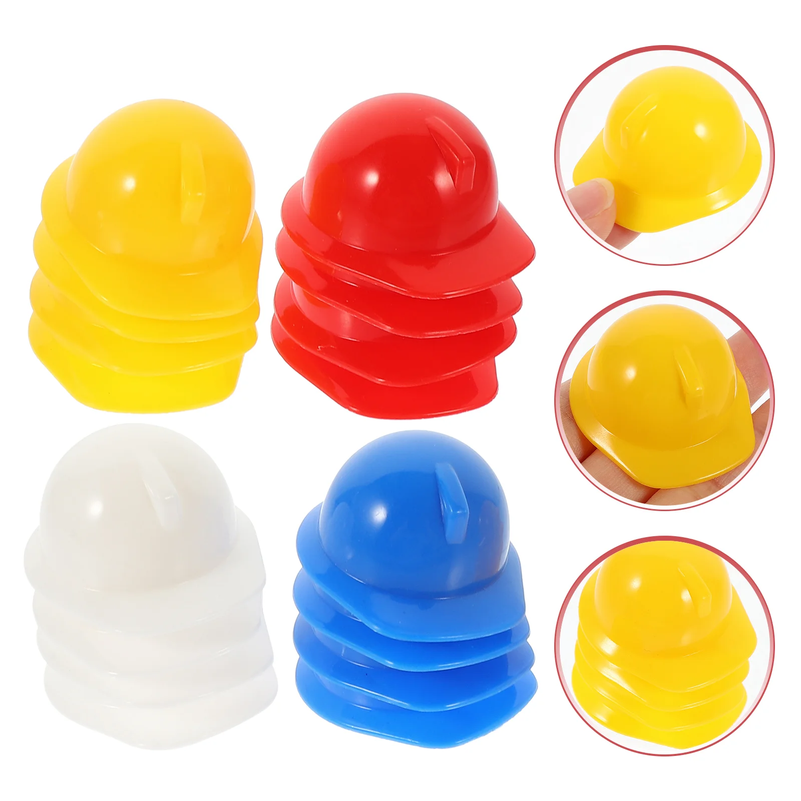 

40 Pcs Mini Construction Hat Cake Topper Accessories for Small Chickens Helmets Safety Miniature Pet