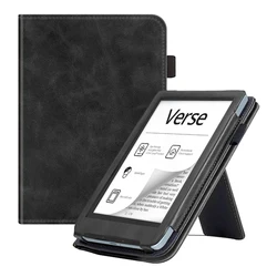 Flip PU Case for Pocketbook 629 634 E-book Cover for Pocketbook verse pro 2023 E-reader stand Cover Funda Capa with Hand Holder