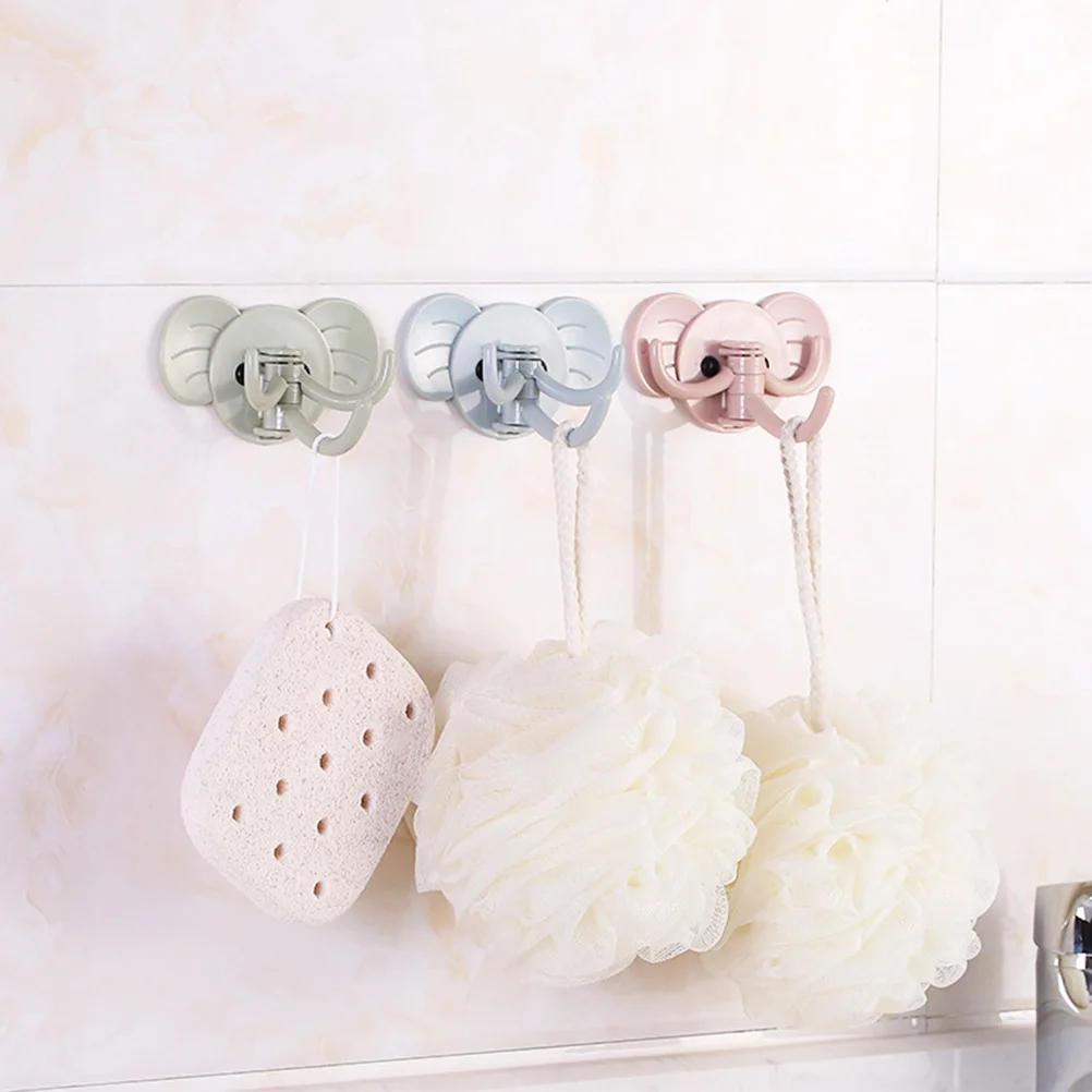 

6 PCS Bathroom Shelves Wall Hanging Hooks Cartoon Decorative Home Hanger Household Hat up