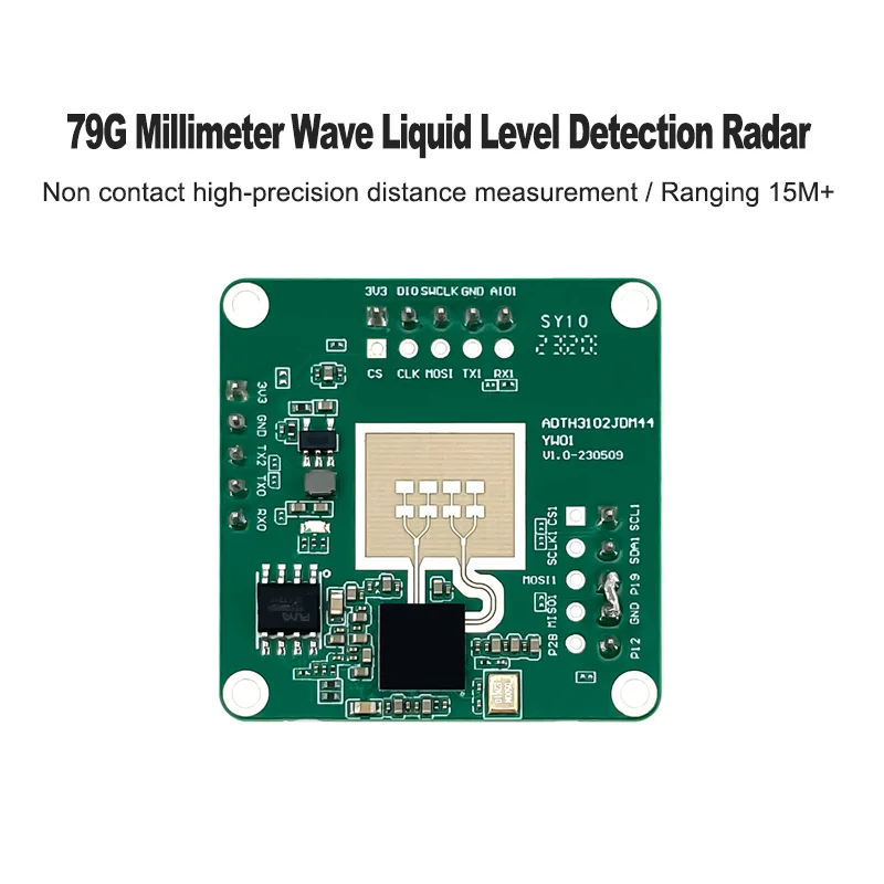 Sensor de detecção sem contato MmWave FMCW, módulo de radar de alta precisão, nível de água líquida, radar 79G, HLK-LD8001B