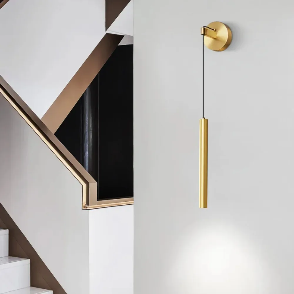 Copper Metal Strip Wall Lamp Eye Friendly Elegant Bedroom Bedside Hallway Corridor Passageway LED Light