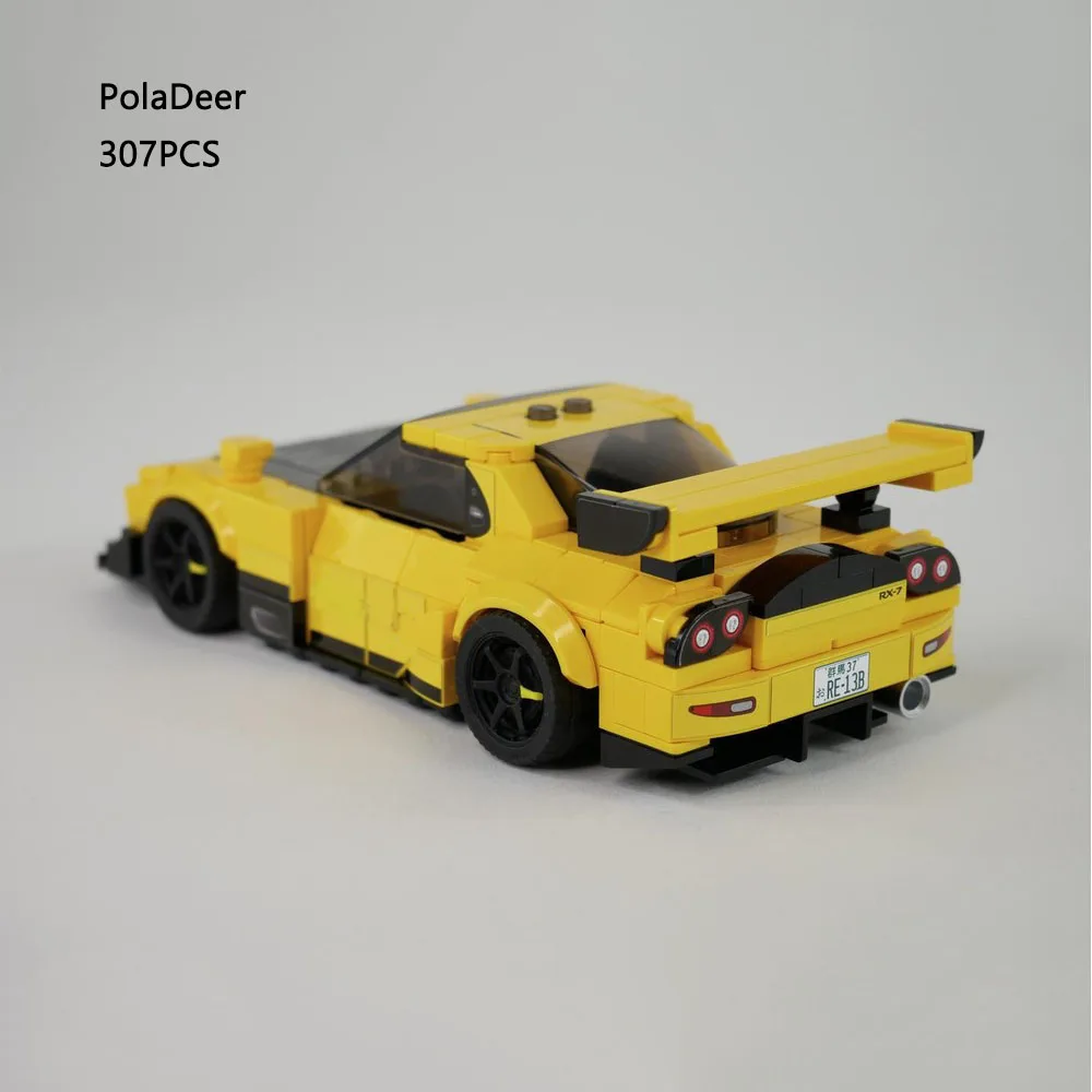 PolaDeer 307PCS MOC RX-7 FD RE Amemiya DIY City Champions Building Blocks Assembly Model toy brick Children's Birthday Gifts