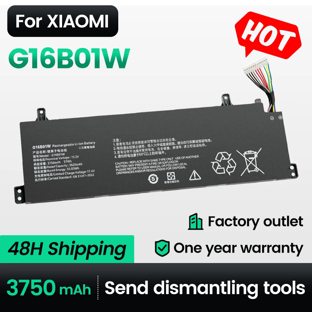 

Keyuan G16B01W Laptop Battery for Xiaomi Redmi Gaming 16 Series 4ICP4/63/92 XMG2003-AB XMG2003-AL XMG2003-AJ