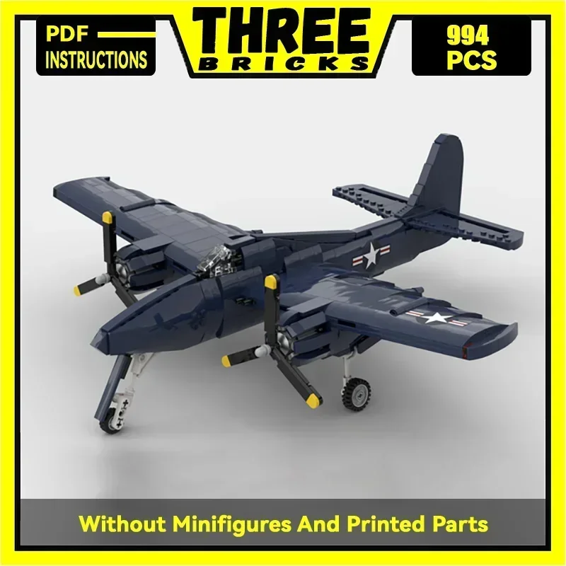 Moc Building Bricks Military Fighter Model 1:35 Scale F7F-3 Tigercat Technology Blocks Gifts Christmas Toys DIY Sets Assembly