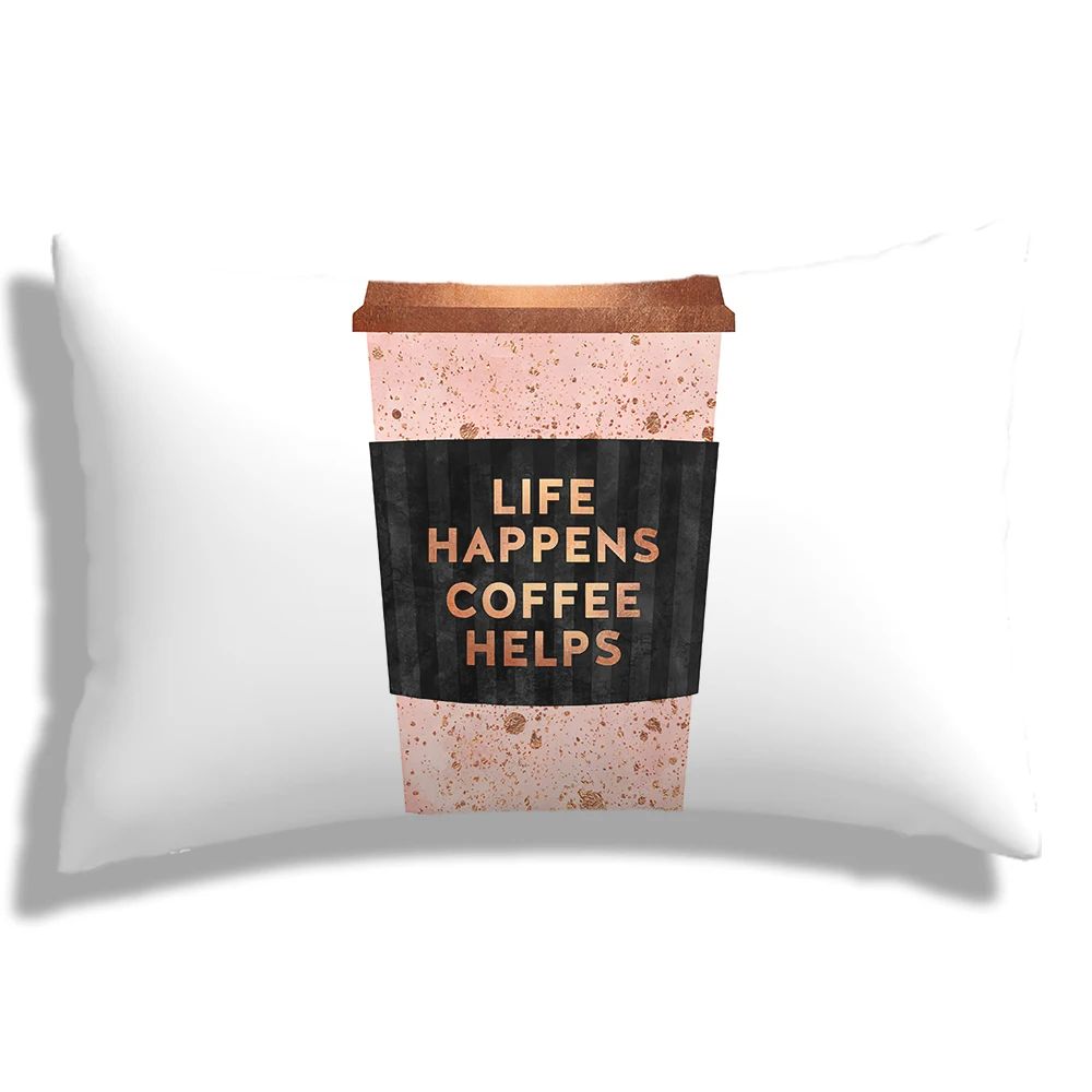 Coffee cup printing Plush pillowcase, sofa cushion cover for home improvement, home decoration pillowcase throw pillowcase 60x60