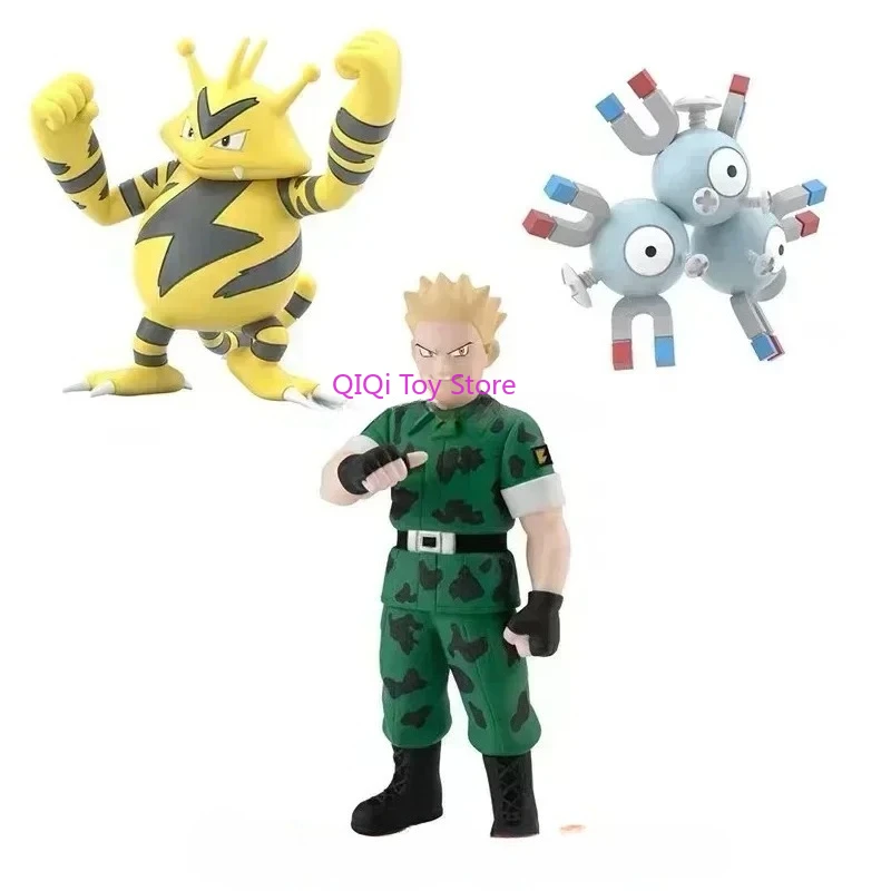 

Bandai POKEMON escala mundial región de Kanto Lt. Surge Magneton Electabuzz Anime figuras de acción juguetes para niños regalo