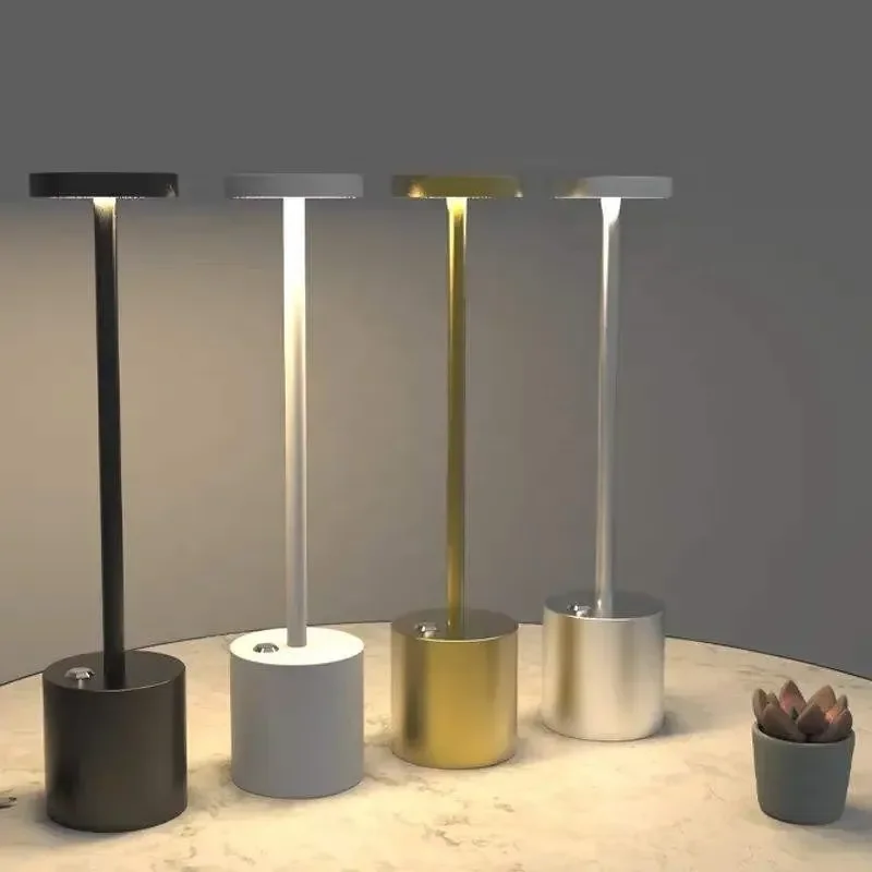 Rechargeable Cordless LED Desk Lamp Modern Touch Control Night Light Portable Battery Powered Lantern for Outdoor Restaurant