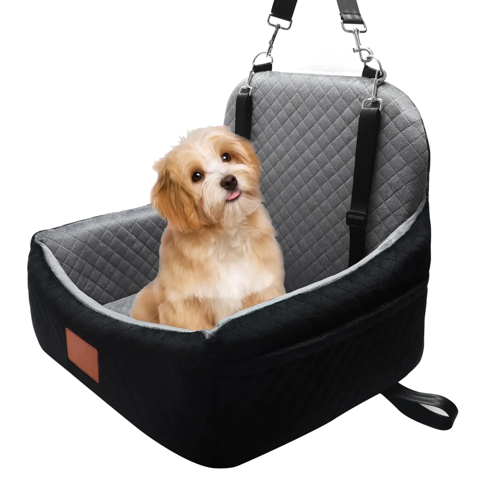 

Memory Foam Pet Car Seat For Small Dogs Under 30 Lbs Washable Portable Travel Bed Black Grey