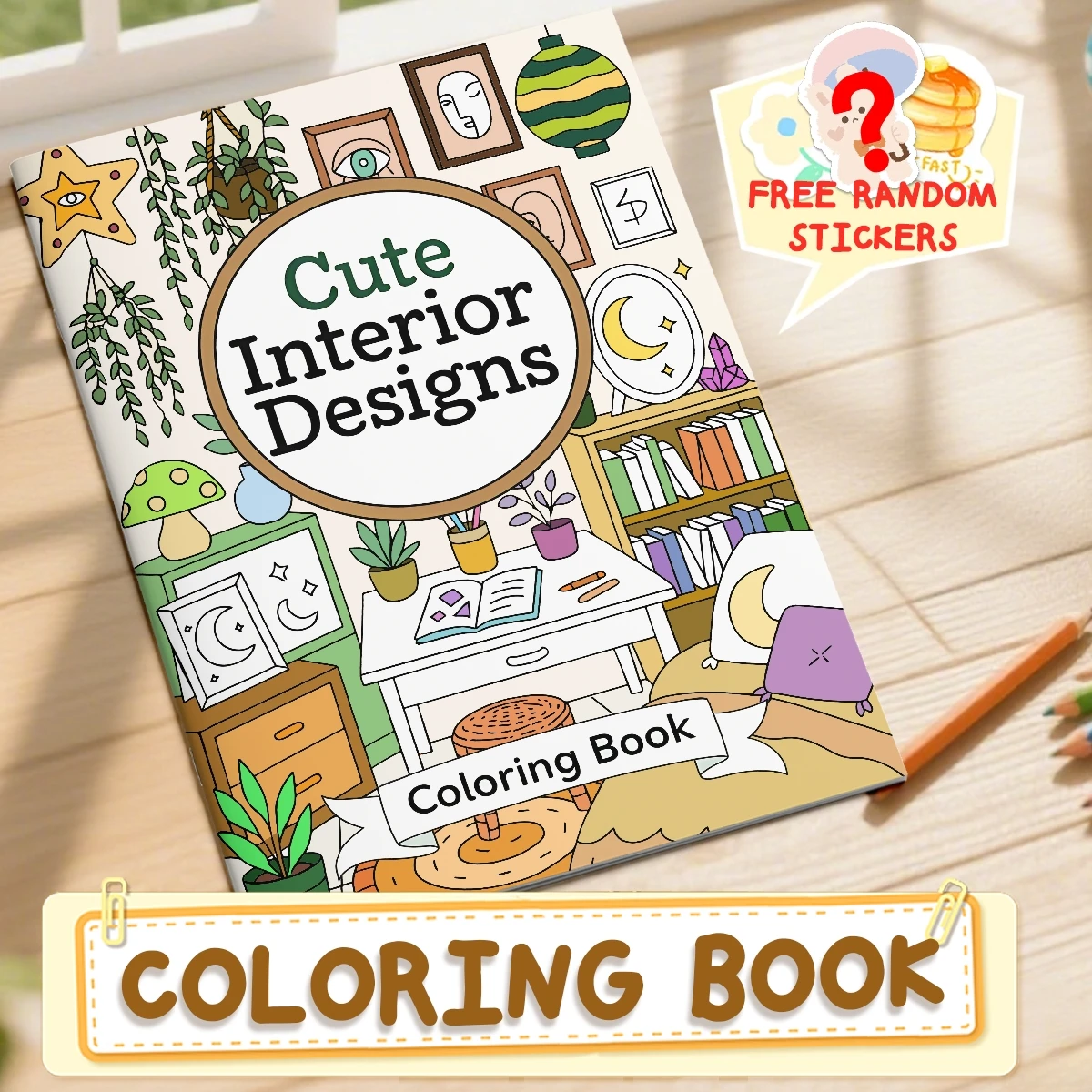 

A Coloring Book About Interior Design Of Houses - Upgraded Version Of Pearl Paper With 12 Pages Of Thick Paper