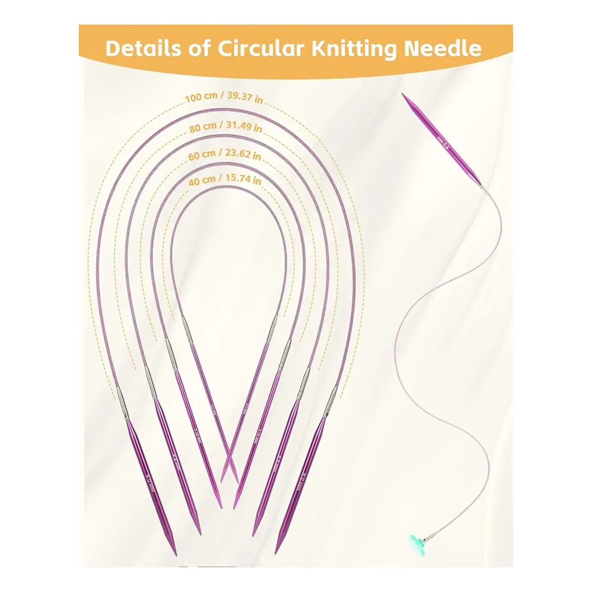 

Набор круговых спиц BABQ, 13 размеров, 3.0-10.0 мм, с кожаным чехлом и 4 удлинителями, идеально подходит для вязания пледов