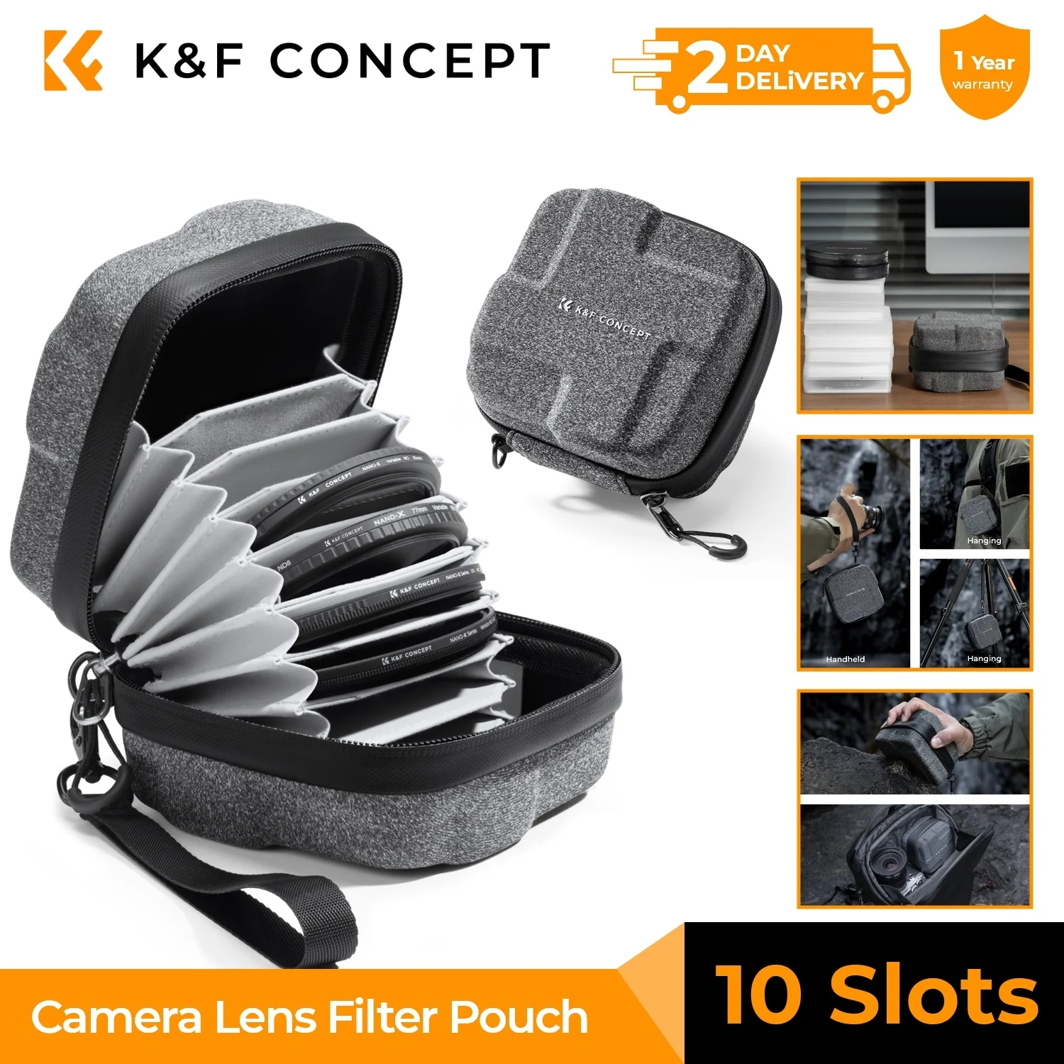 

K & F Concept 95 мм/82 мм чехол для фильтра объектива с карманами Водонепроницаемая сумка для фильтров с твердым корпусом из ЭВА для 10 слотов Держатель фильтров для объектива Органайзер