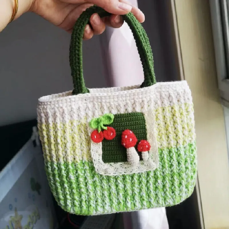 Handmade crochet cute cartoon mobile phone bag, handbag, crossbody bag, key bag, makeup bag, card bag