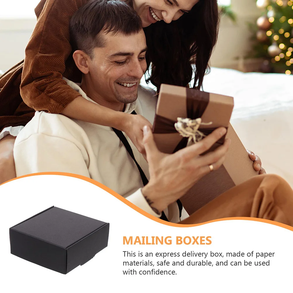 25 قطعة صندوق التعبئة والتغليف الأسود صندوق بريد عالي التحمل للشحن تخزين الورق التعبئة حالات صناديق التوصيل صناديق الحرف المتحركة #2