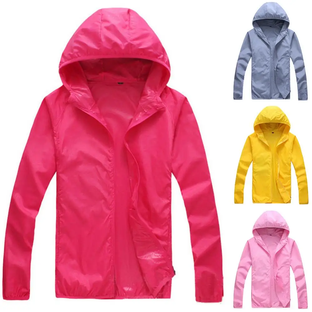 Hooded Solid Color Unisex Ourdoor Windproof Jacket Sun Protection Fishing Coat