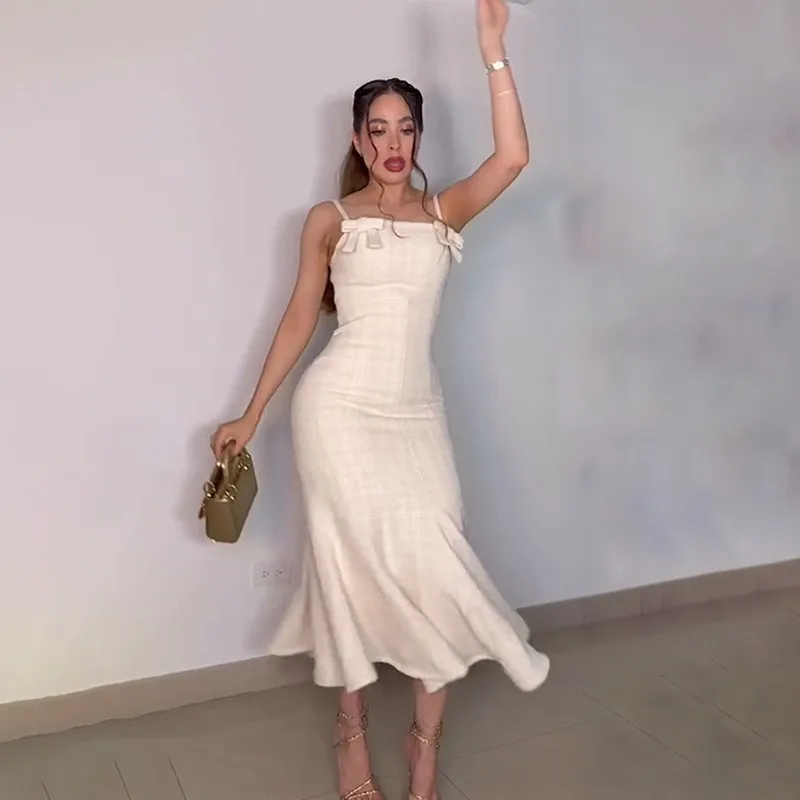 

Women's Casual Sleeveless Hight Waist Dress Elegant Embroidered Summer Dresses Sexy Square Neck Bohe Suspender Dress