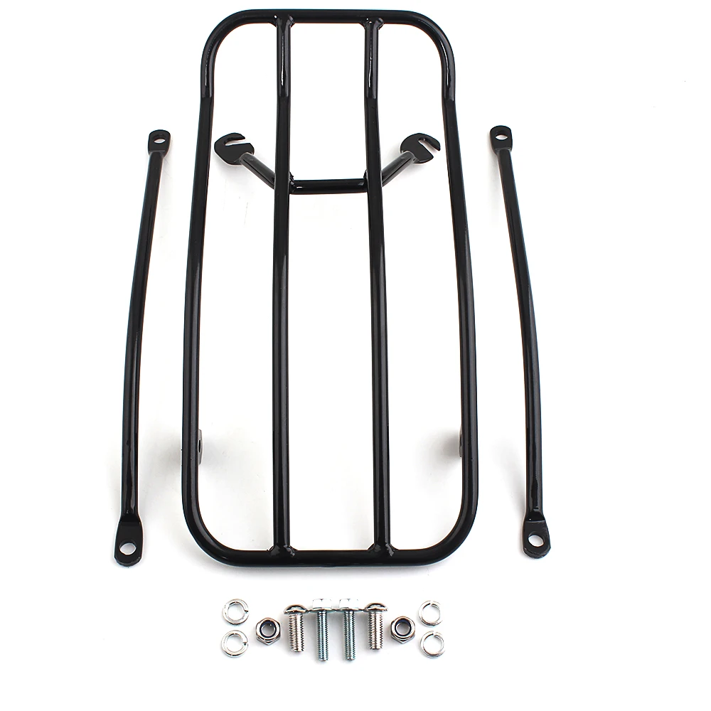 Motorcycle Solo Seat Rear Luggage Rack Holder Goods Shelves Trunk Rack For Triumph Bonneville T100 Bobber 17-20 Black Steel