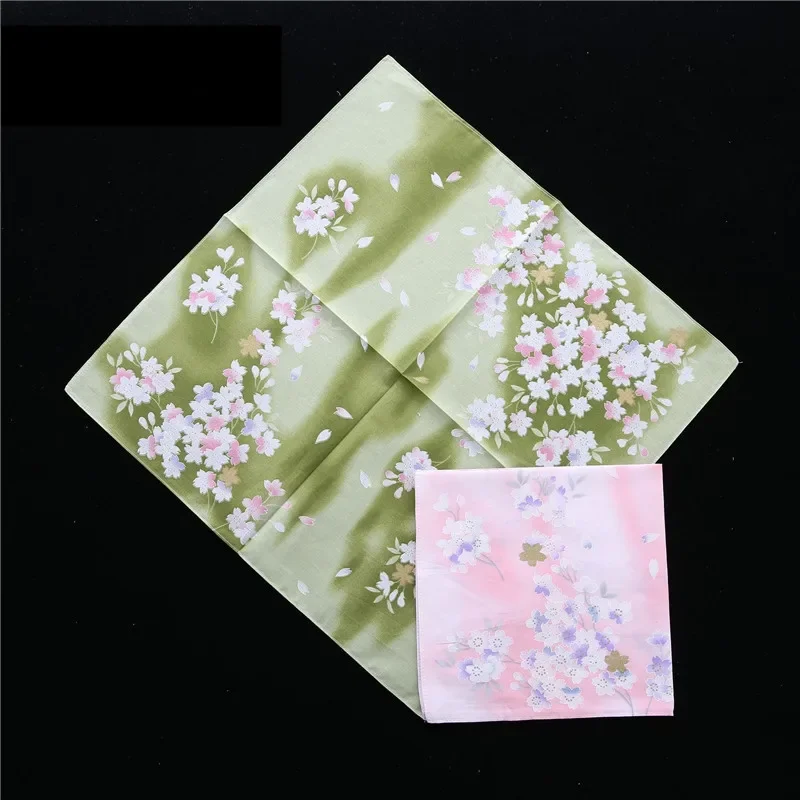 

3Pcs 43x43cm 100% Cotton Japanese Korean Style Flower Printed Women Handkerchiefs Pocket Square Towels Tea Party Favors