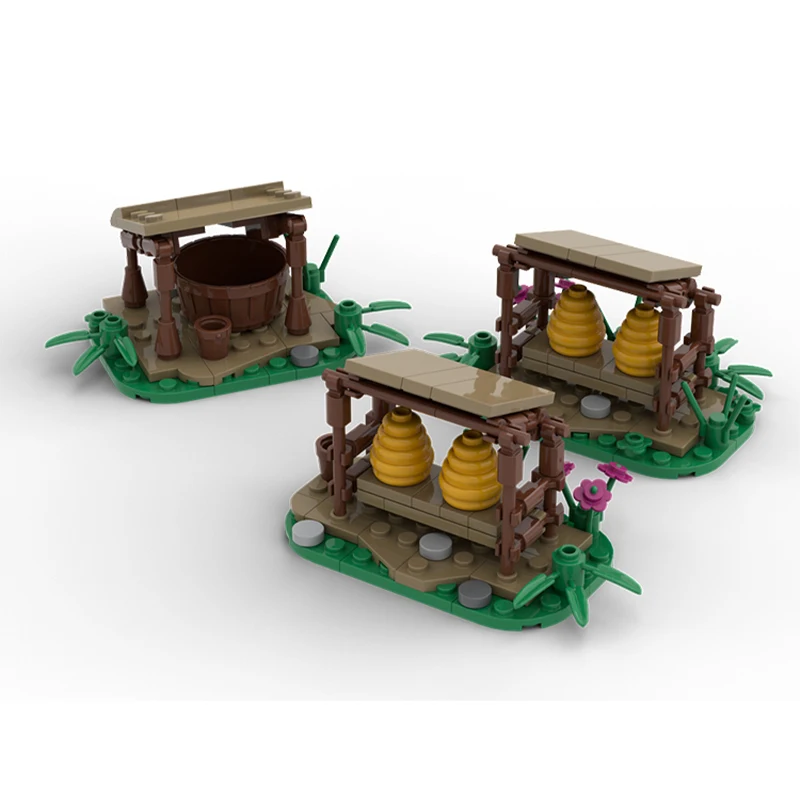 

205 MOC Medieval Apiarying Charming Rustic DIY Model Building Blocks Birthday Toys Gift