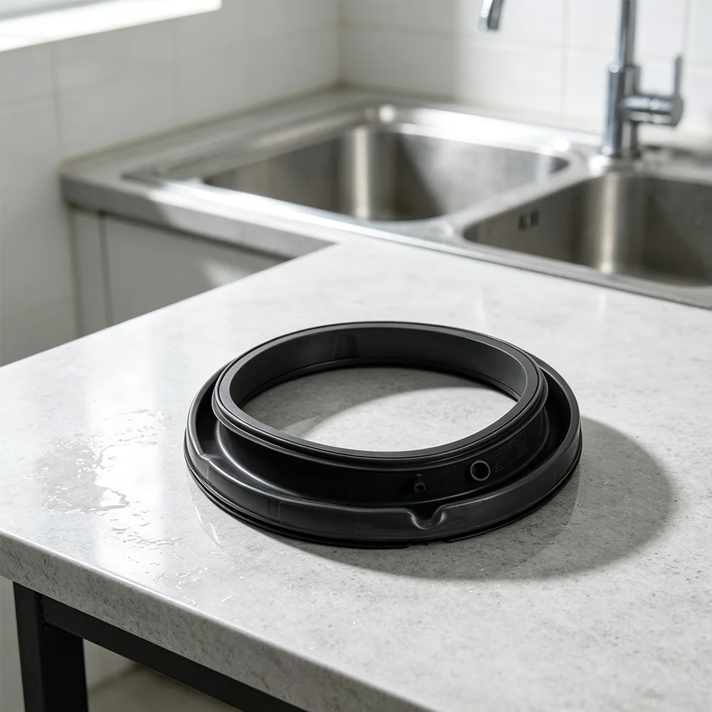 Front Load Washing Machine Door Seal Black Elastic Rubber Gasket for Secure Door Closure and Water Containment