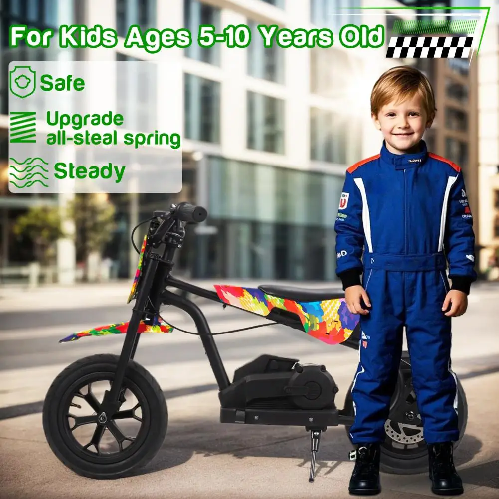 24V Electric Dirt Bike For Kids 250W Ride On Motorcycle Ages 5+ Up To 13 MPH Electric Balance Bike With Disc Brake Outdoor Toys