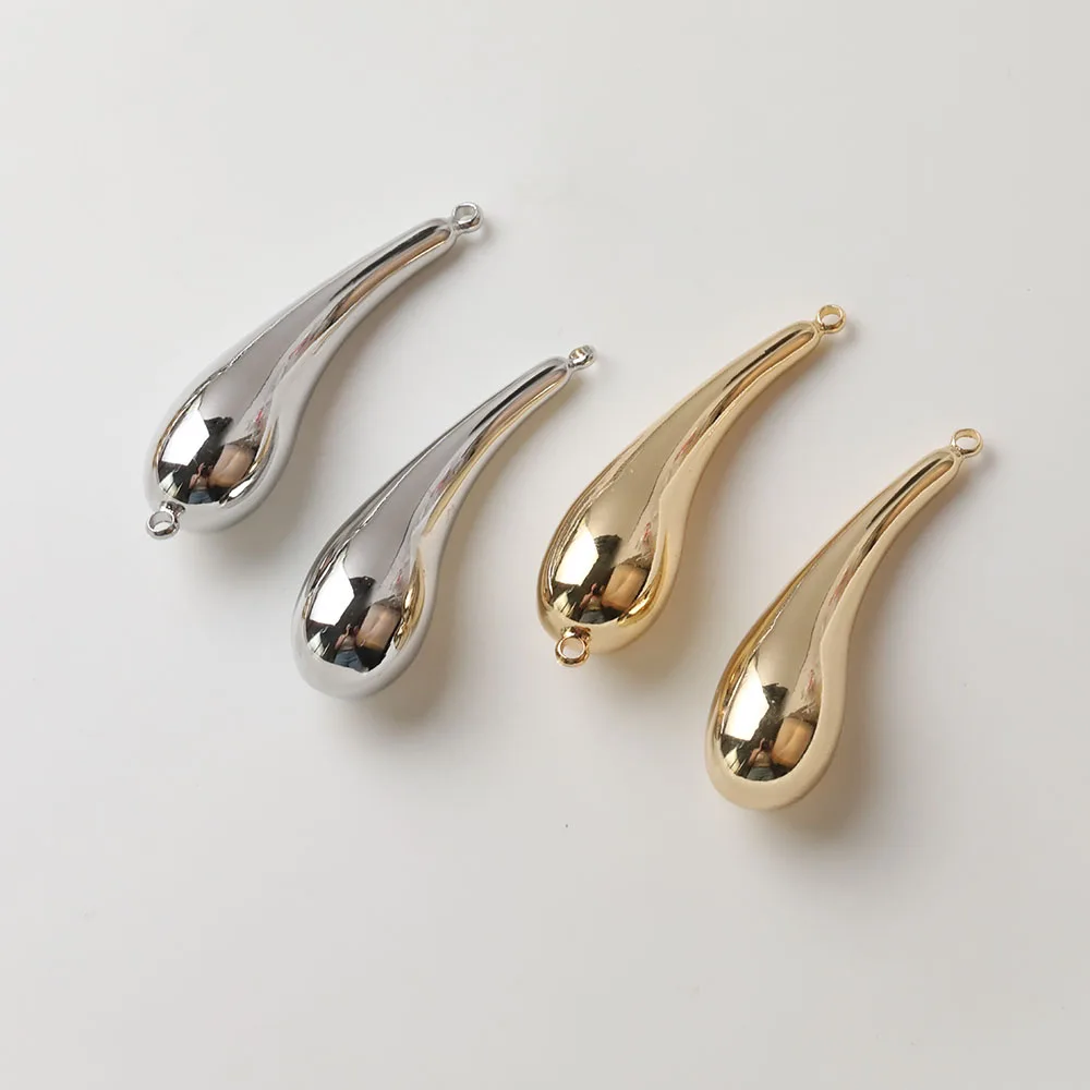 

2PCS Dainty Large Water Drop Charm Earrings Jewelry Making Supplies DIY Brass 14k Gold Plated Accessories 10*36mm