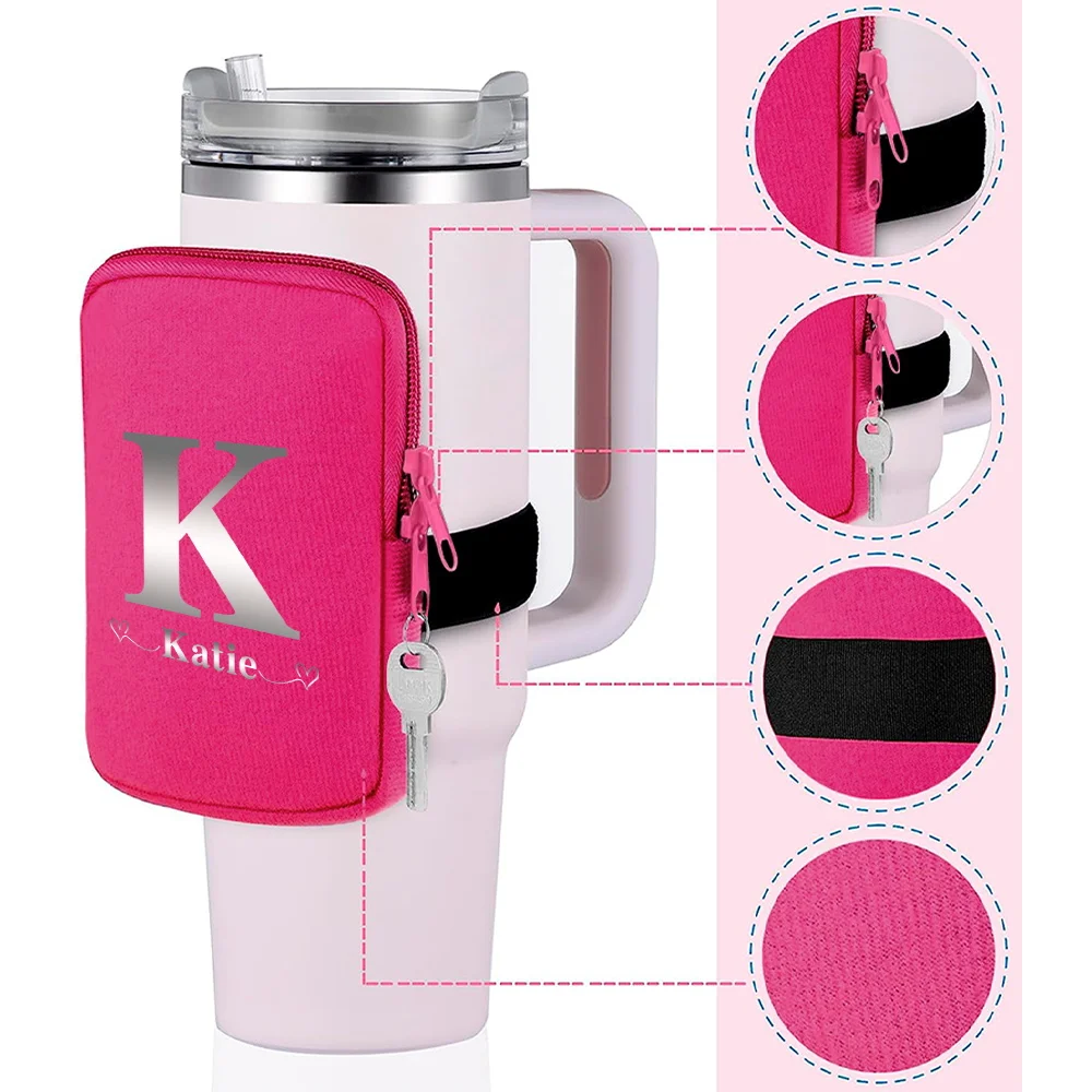 اسم مخصص يده أكياس زجاجات المياه المحايدة الملحقات في الهواء الطلق الرياضة كوب ماء المعصم الحقيبة سستة حقيبة التخزين الصغيرة #4