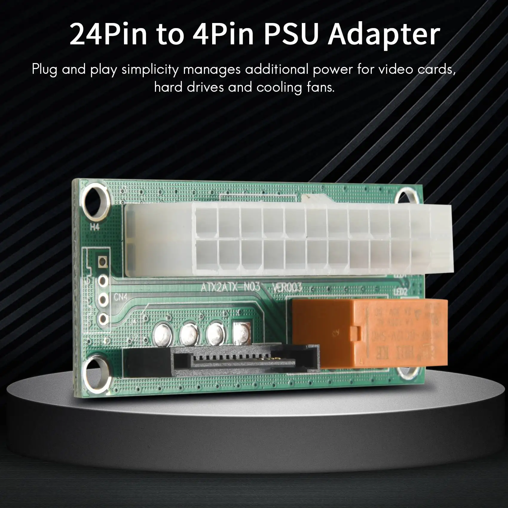 لوحة طاقة SuperDeals مزدوجة PSU محول إمداد طاقة متعدد Add2Psu مع موصل Sata ATX 24Pin إلى 4Pin لمنجم Bitcoin