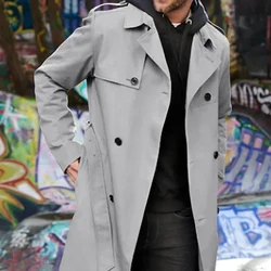 Men Fashion Windbreaker Winter Long Jacket Coats Casual Outerwear Classic Overcoats Pocket Jackets Coat Man Clothes Streetwear