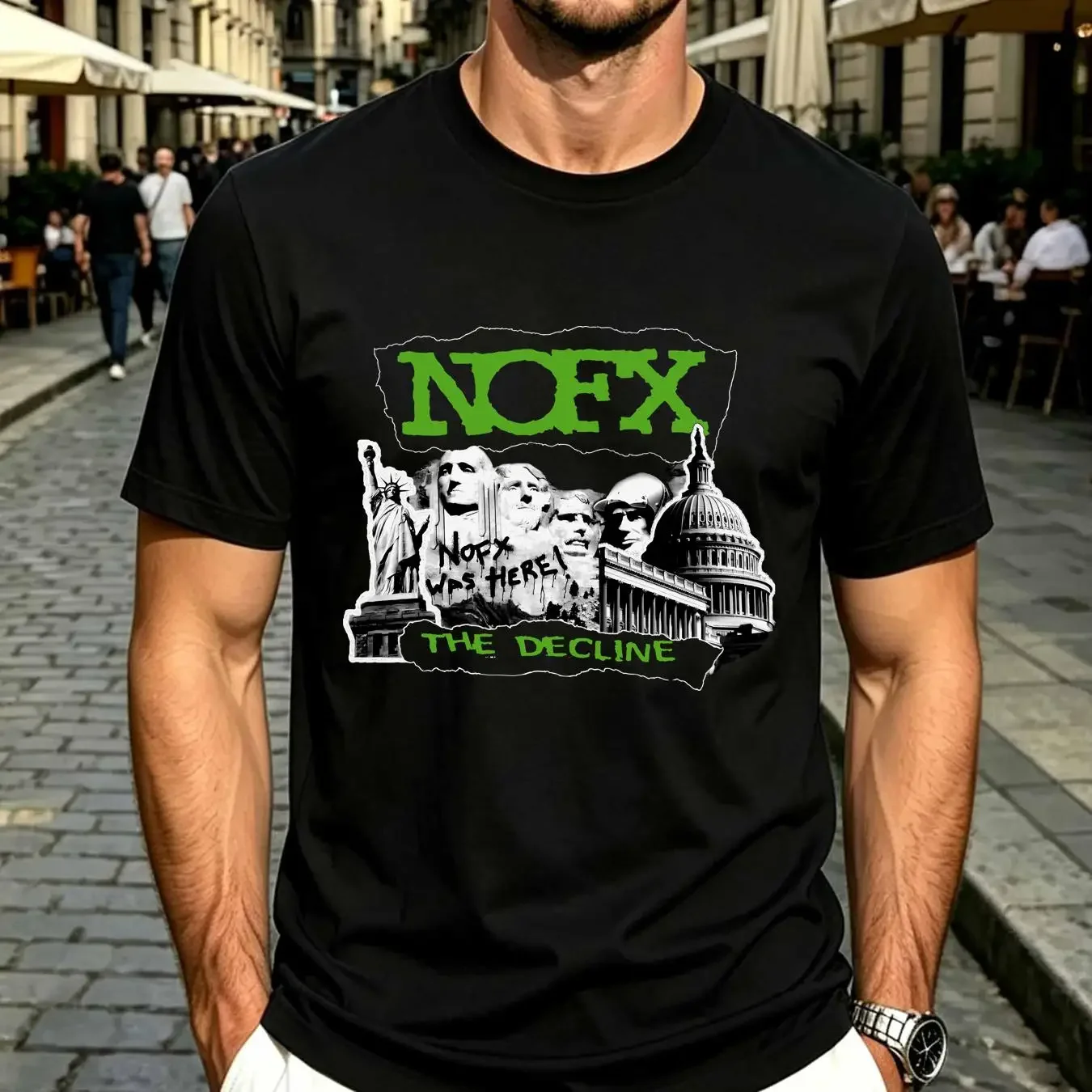 washed T Shirt Cotton The Decline NOFX Eric Melvin Fat Mike Erik Sandin S 5XL vintage Washed Breathable Unisex Stylish Slightly