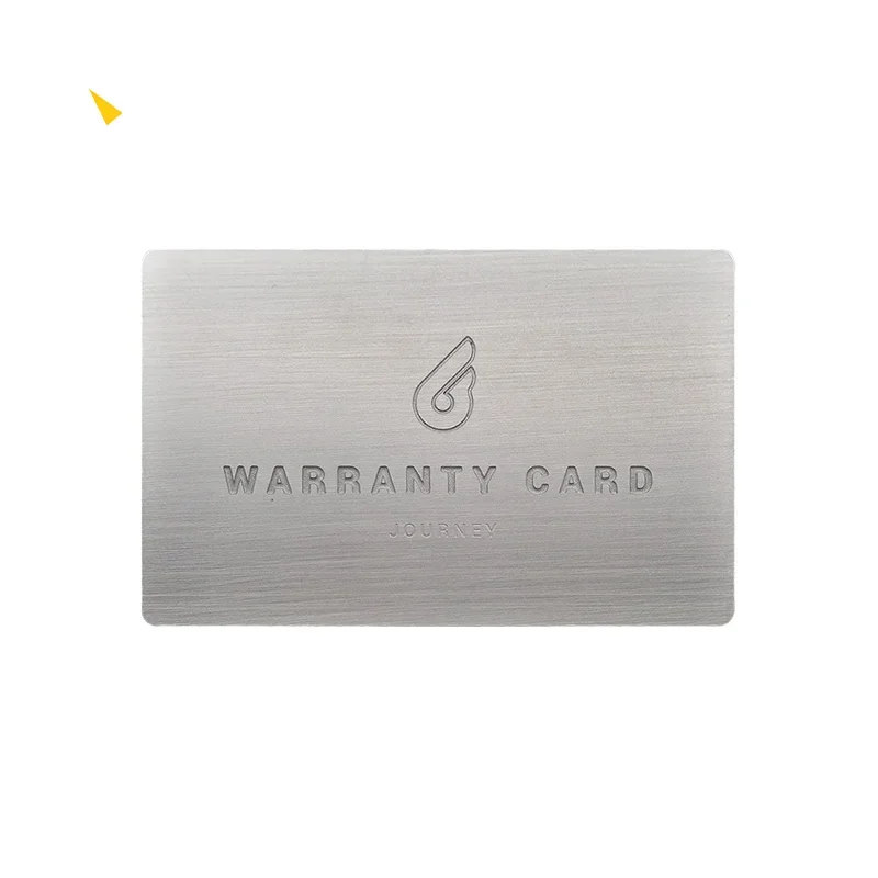 

Высококачественная роскошная VIP-металлическая гарантийная карта из нержавеющей стали с тиснением и серийным номером