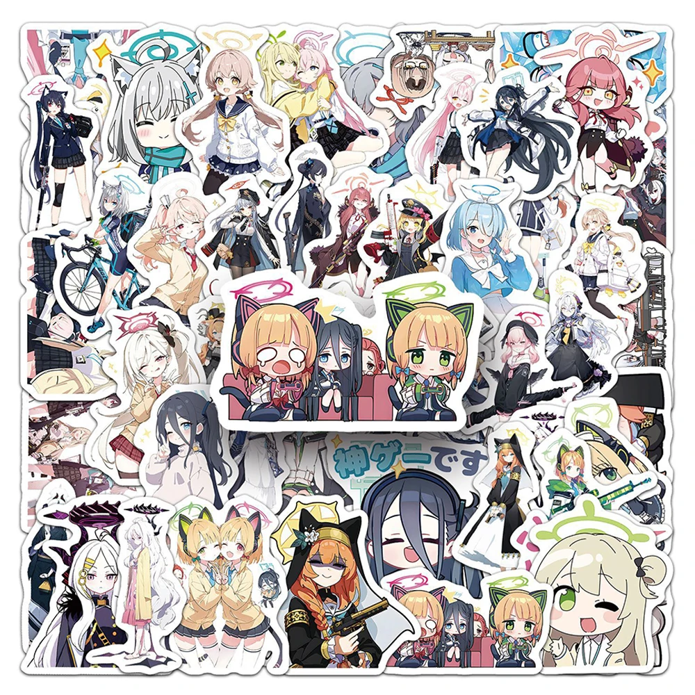 10/30/50pcs Game Blue Archive Cartoon Stickers Kawaii Graffiti Decals DIY Guitar Luggage Suitcase Waterproof Reward Cute Sticker