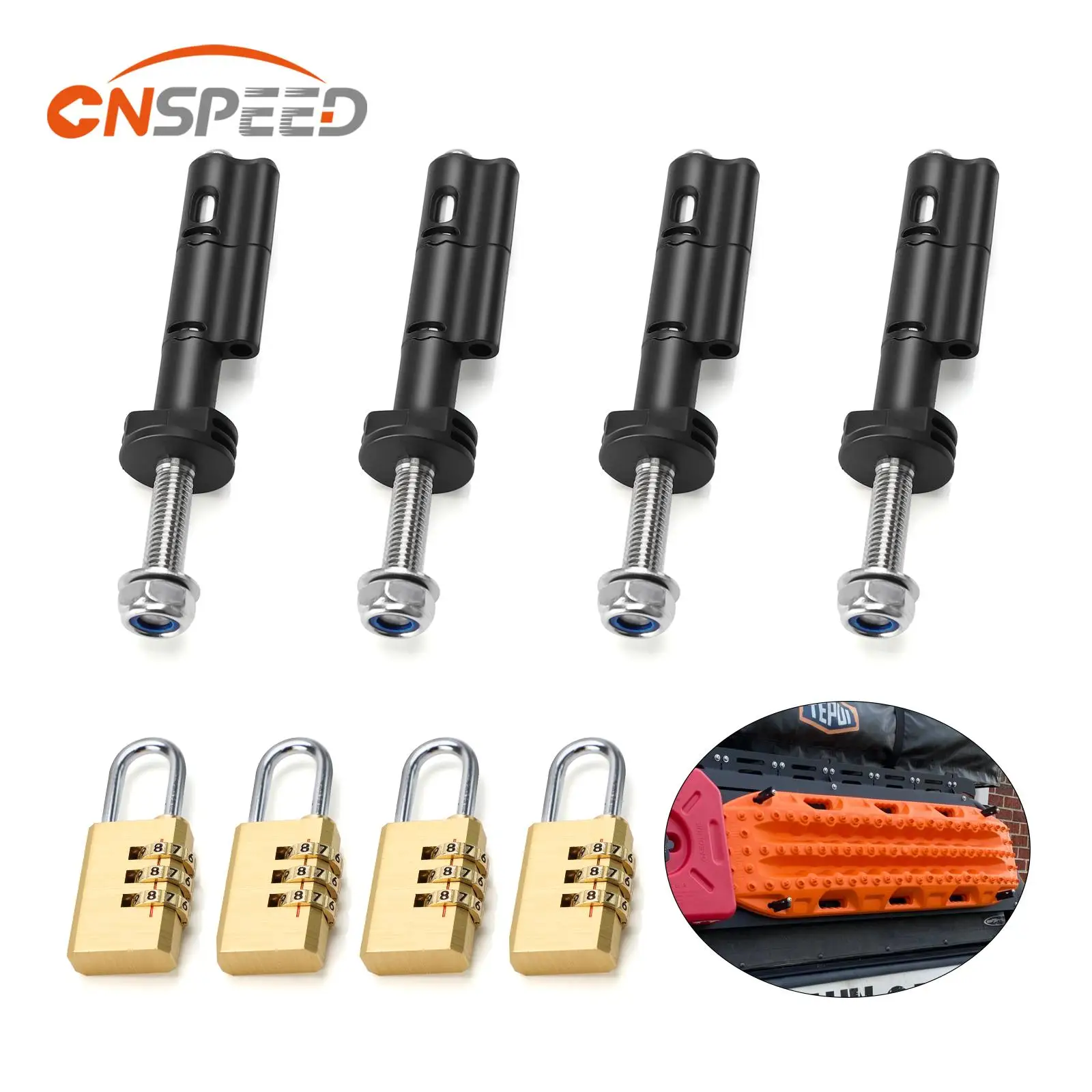 Mounting Pins For MaxTrax MKII Recovery/Traction Boards Lockable Theftproof Safety Mounting Pins Sets 4 PCS Drawbar Pin Kit