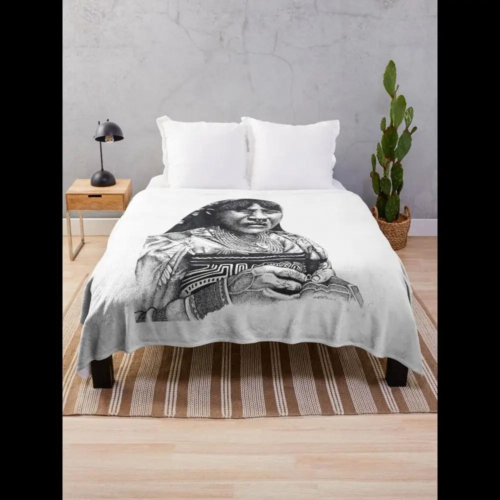 

Одеяло Guna Indigenous Artisan Mola, ручная работа с культурным наследием для домашнего декора