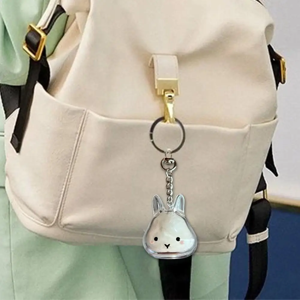 

Pet Hair Container Keychain Transparent Rabbit Hair Organizer Pendant Keychain Backpack Storage Souvenirs Container With Spoon