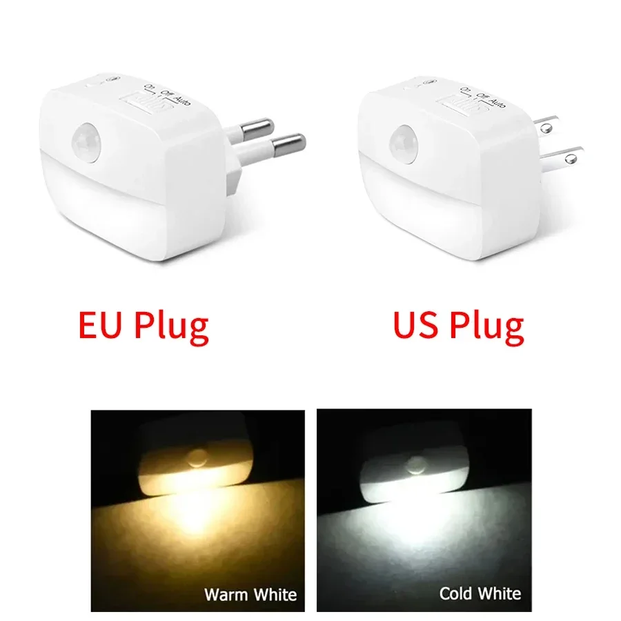 LED ضوء الليل مع محس حركة الاتحاد الأوروبي الولايات المتحدة المقبس PIR الإنسان التعريفي مصباح أضواء الليل الجدار مصباح ل المدخل الدرج أباجورة