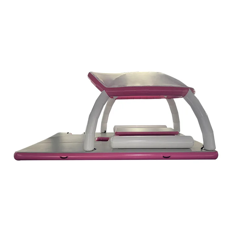 Customized custom yacht inflatable water float awning inflatable sofa bar tent sea docking floating pavilion view 5