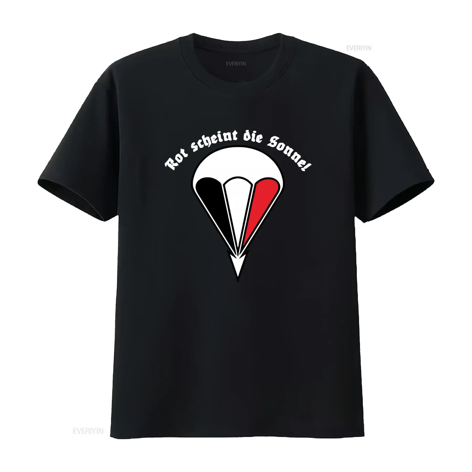 Red Shines The Sun Deutscher Fallschirmjäger-WW2-T-Shirt, einzigartiges Design, hochwertiger Druck, perfekt für Geschichtsbegeisterte