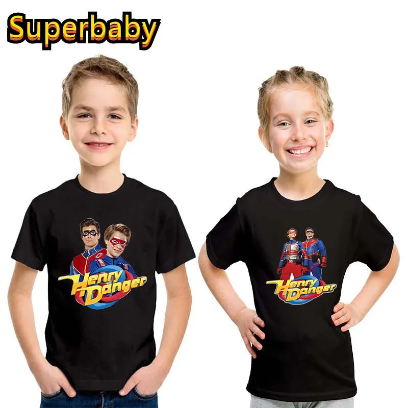 Henry Danger Funny TV Show Print Cartoon Kids T-shirt Baby Boys Girls Clothes Summer Casual Children Cotton Short Sleeve T shirt