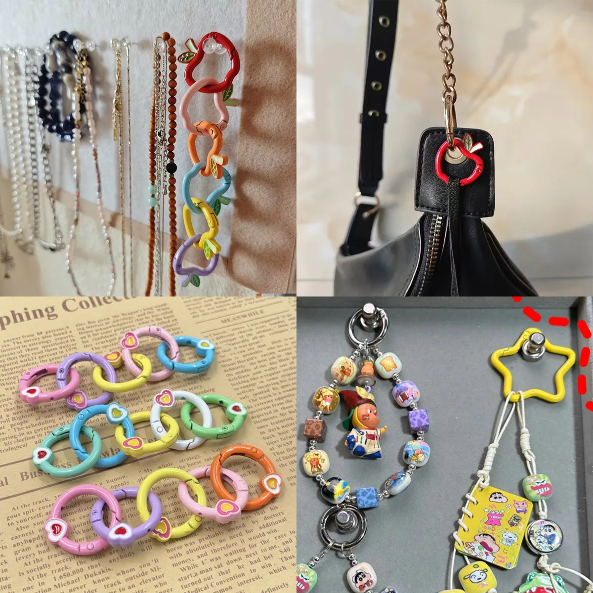 1 stks 28*30mm Metallic ijzer Geel Kleur Apple Vorm gesp Voor Sieraden Maken Charms Armband Ketting sleutelhanger DIY Accessoires
